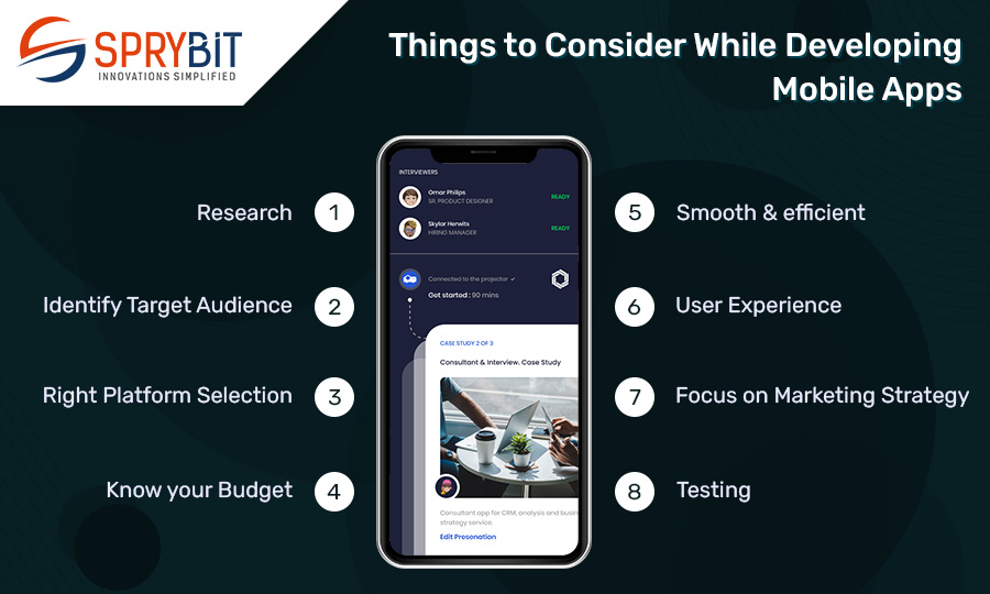 Things to consider while developing mobile apps