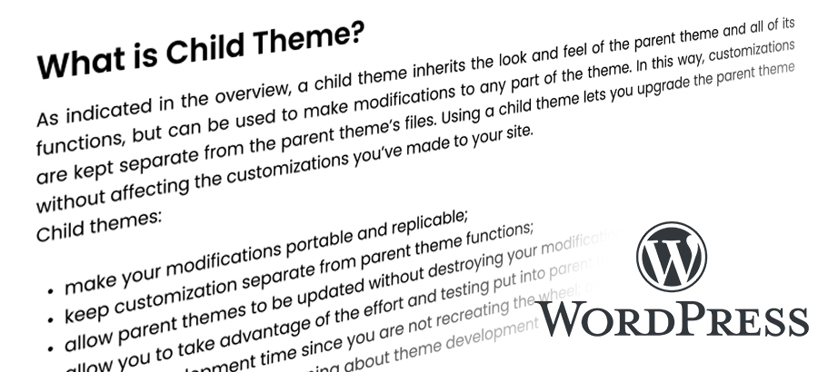 Step-by-step process to create a Child Theme