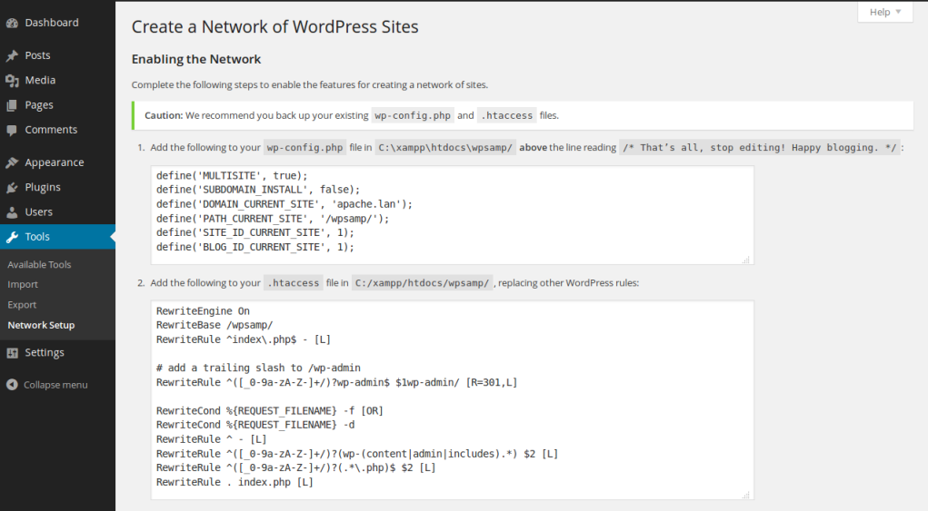 Step 3: Enable the network