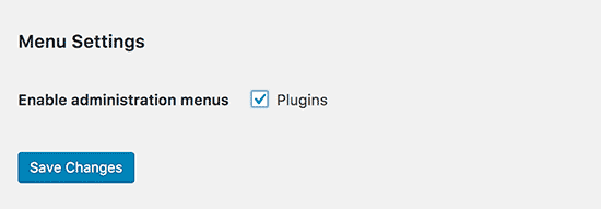 Plugin Menu Settings