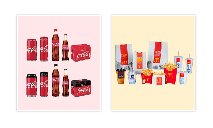 McDonald's and Coca-Cola packaging